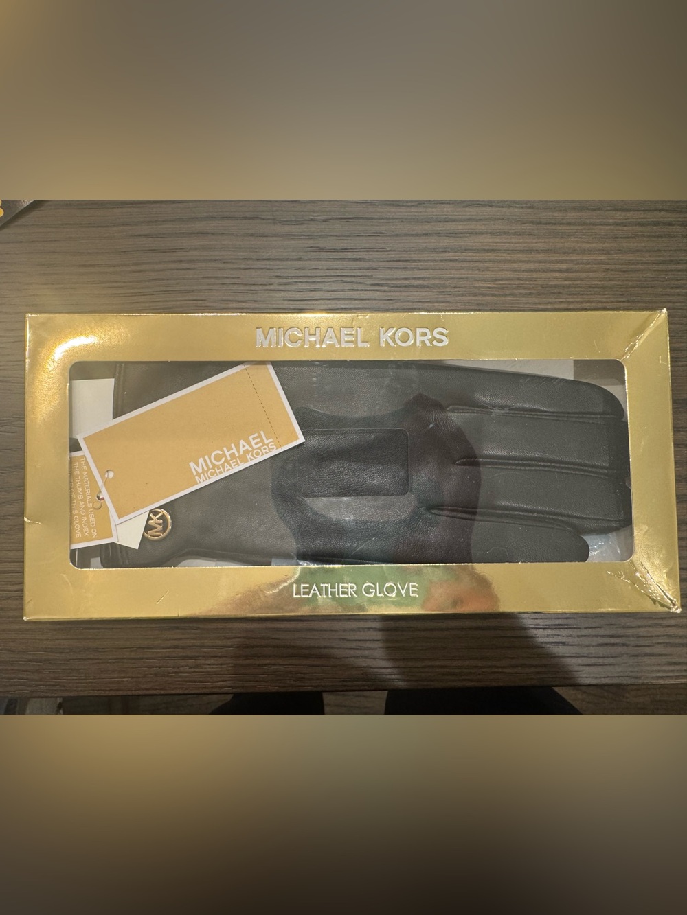 NWT - Michael Kors Black Leather Gloves - Women’s large.